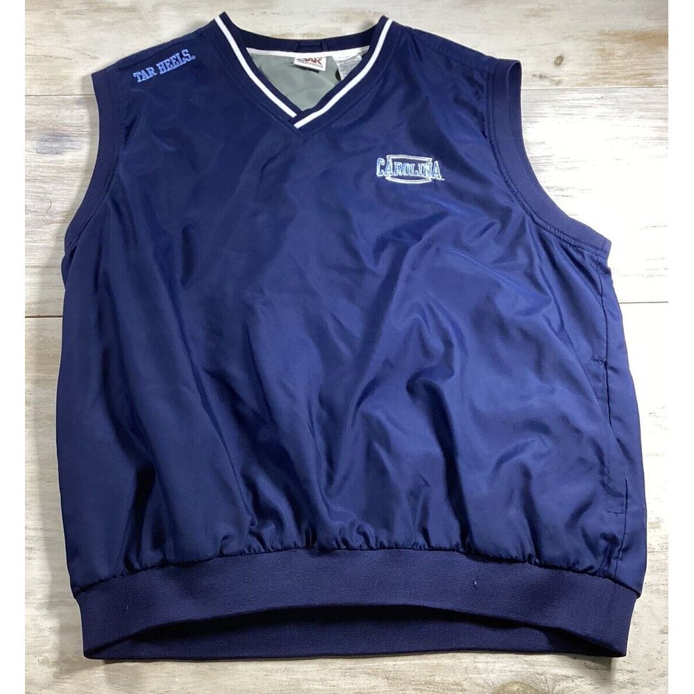 North Carolina Tarheels Vest Mens XL Blue‎ UNC Red Oak Sportswear Windbreak